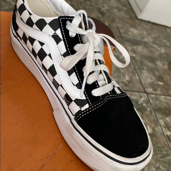 Vans black and white square size 7 - Picture 1 of 1